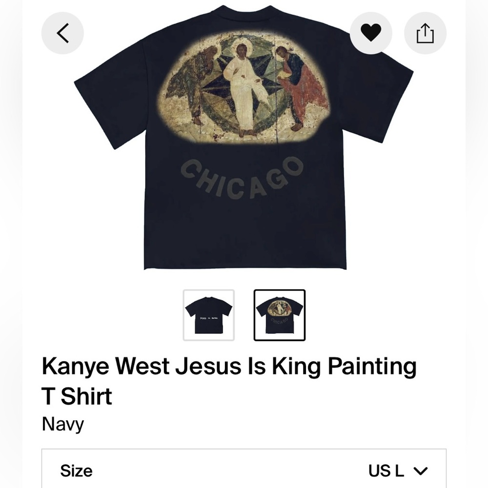 Kanye West Jesus Is King Painting T
Shirt Navy - Picture 2 of 6